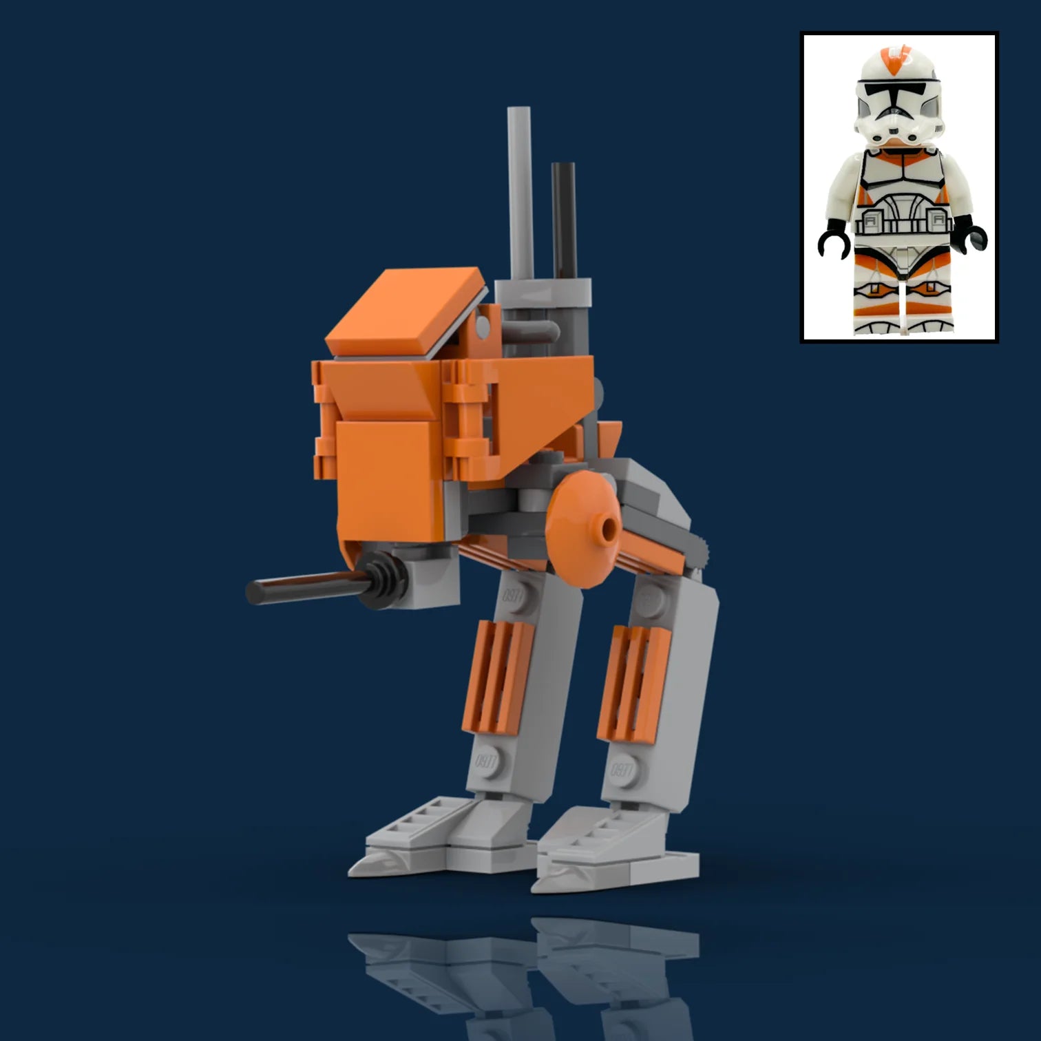 212th Legion AT-RT Walker with Custom 212th Legion Clone Trooper - Bricks at War