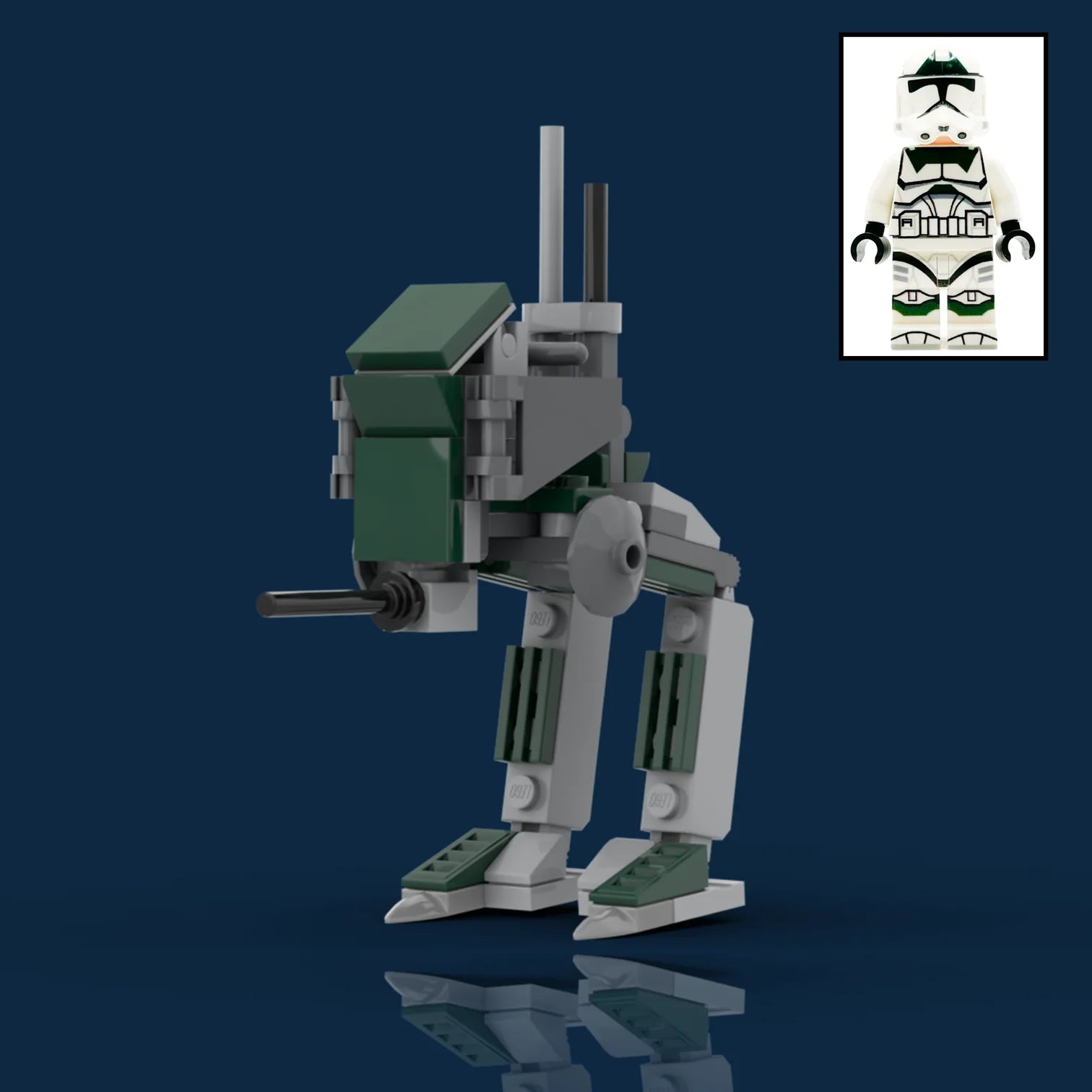 41st Legion AT-RT Walker with Custom 41st Legion Clone Trooper - Bricks at War