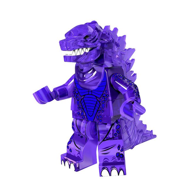 Trans-Purple Crystal Godzilla Minifig - LEGO Compatible