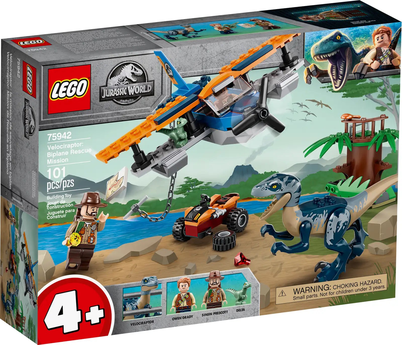 Velociraptor: Biplane Rescue Mission - LEGO Jurassic World Set (75942)