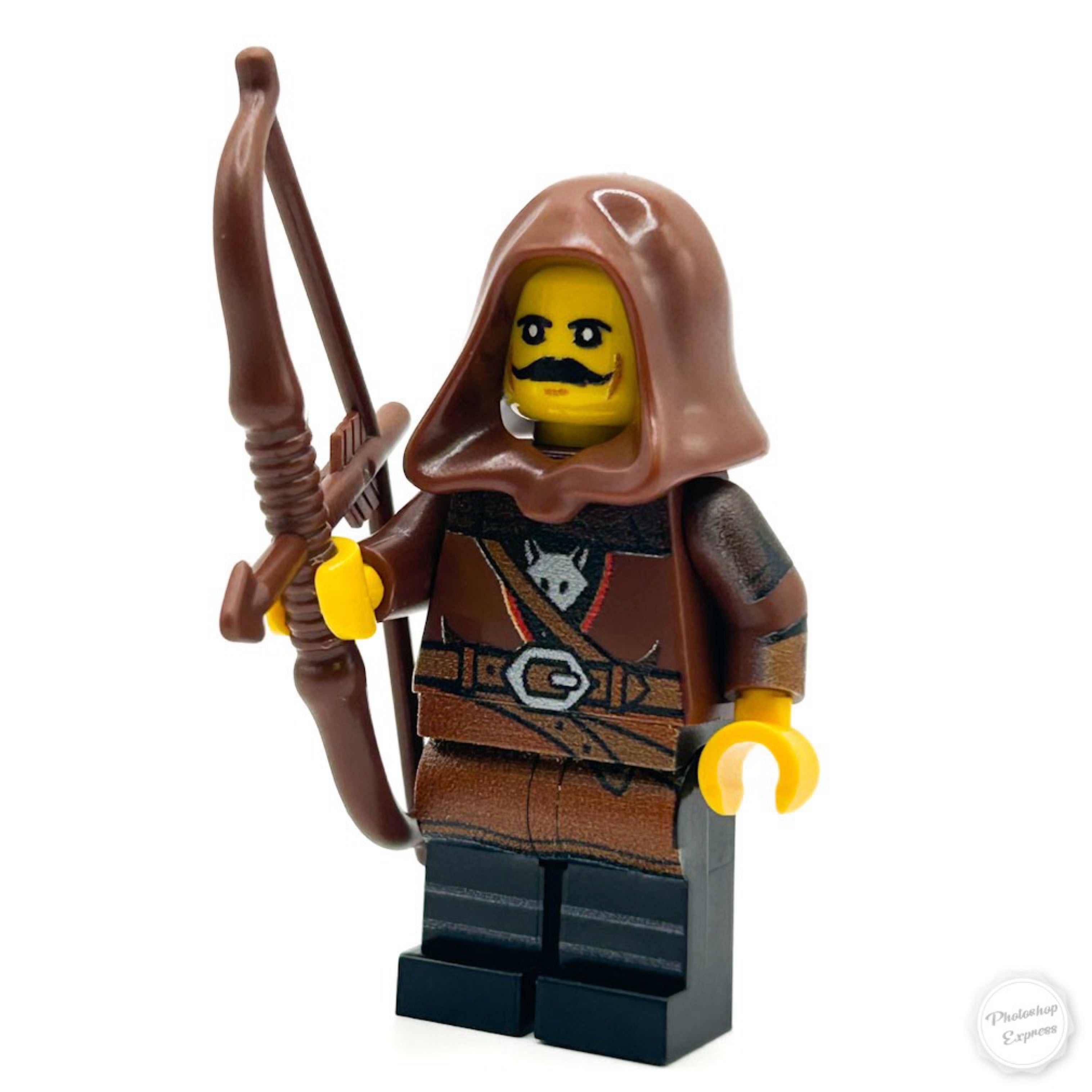 Longbow Archer - Custom Castle Wolfpack Minifigure made using LEGO parts - B3 Customs