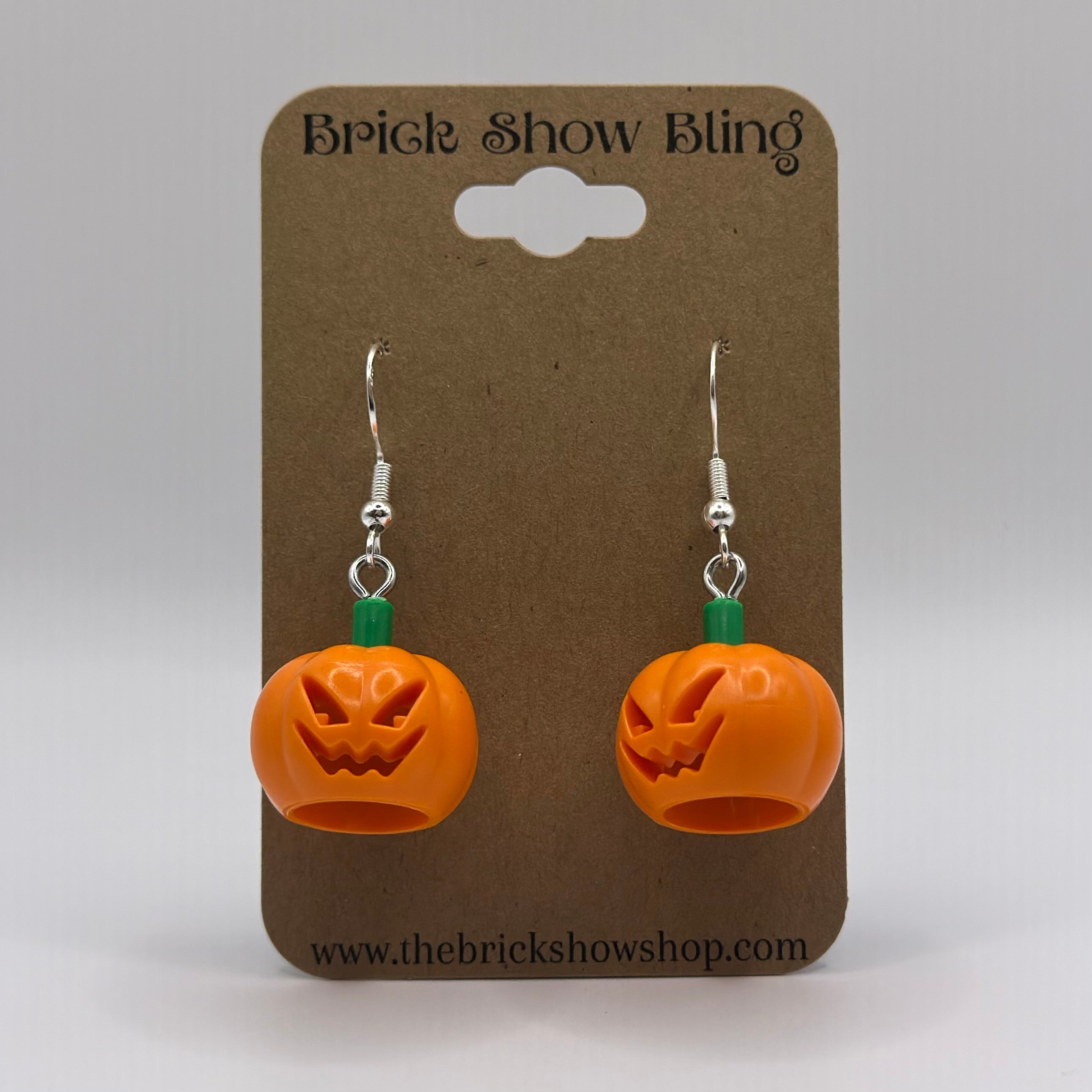 Jack O' Lantern Earrings made from LEGO Parts