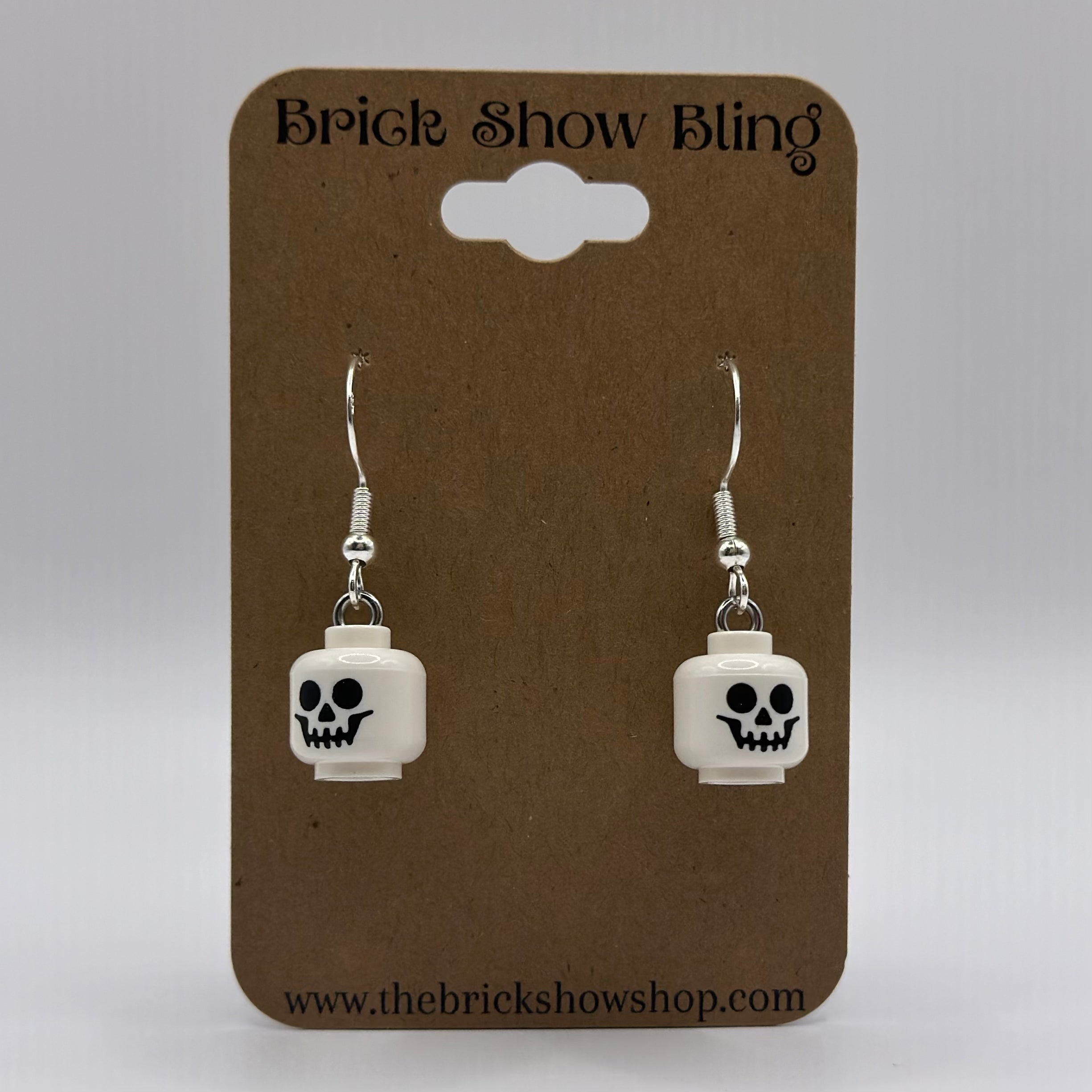 Skeleton Head Earrings made from LEGO Parts