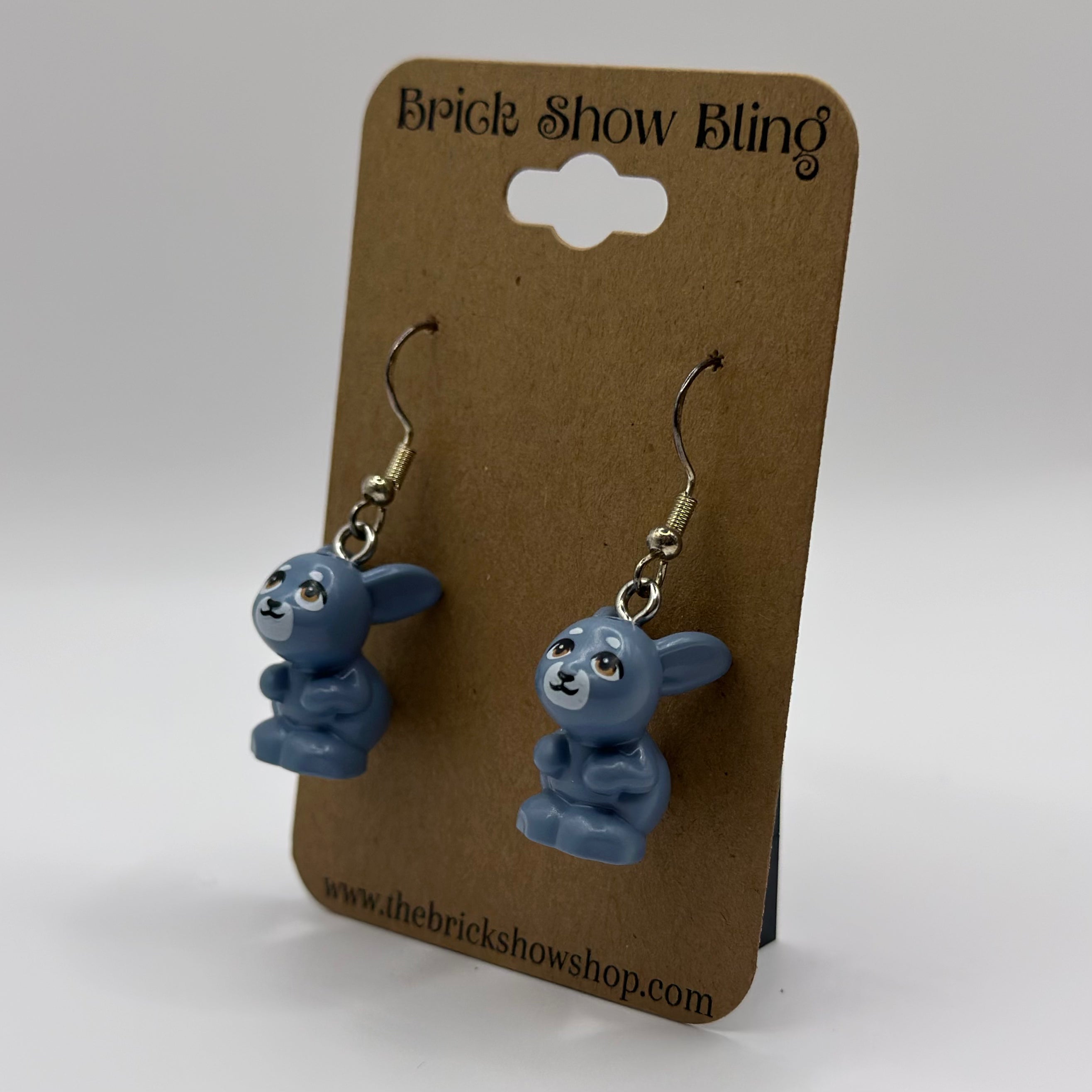 Bunny Earrings made from LEGO Parts (Sand Blue, LEGO Friends)
