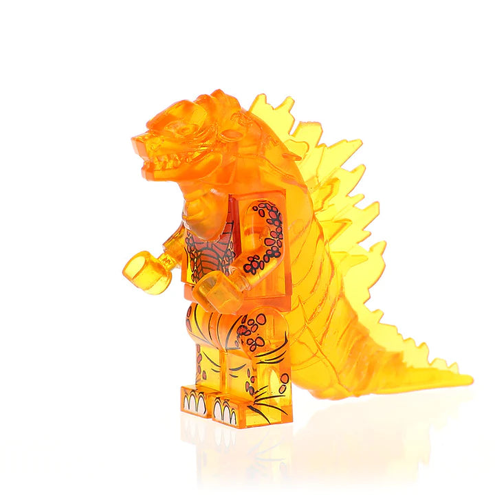 Trans-Orange Lava Godzilla Minifig - LEGO Compatible