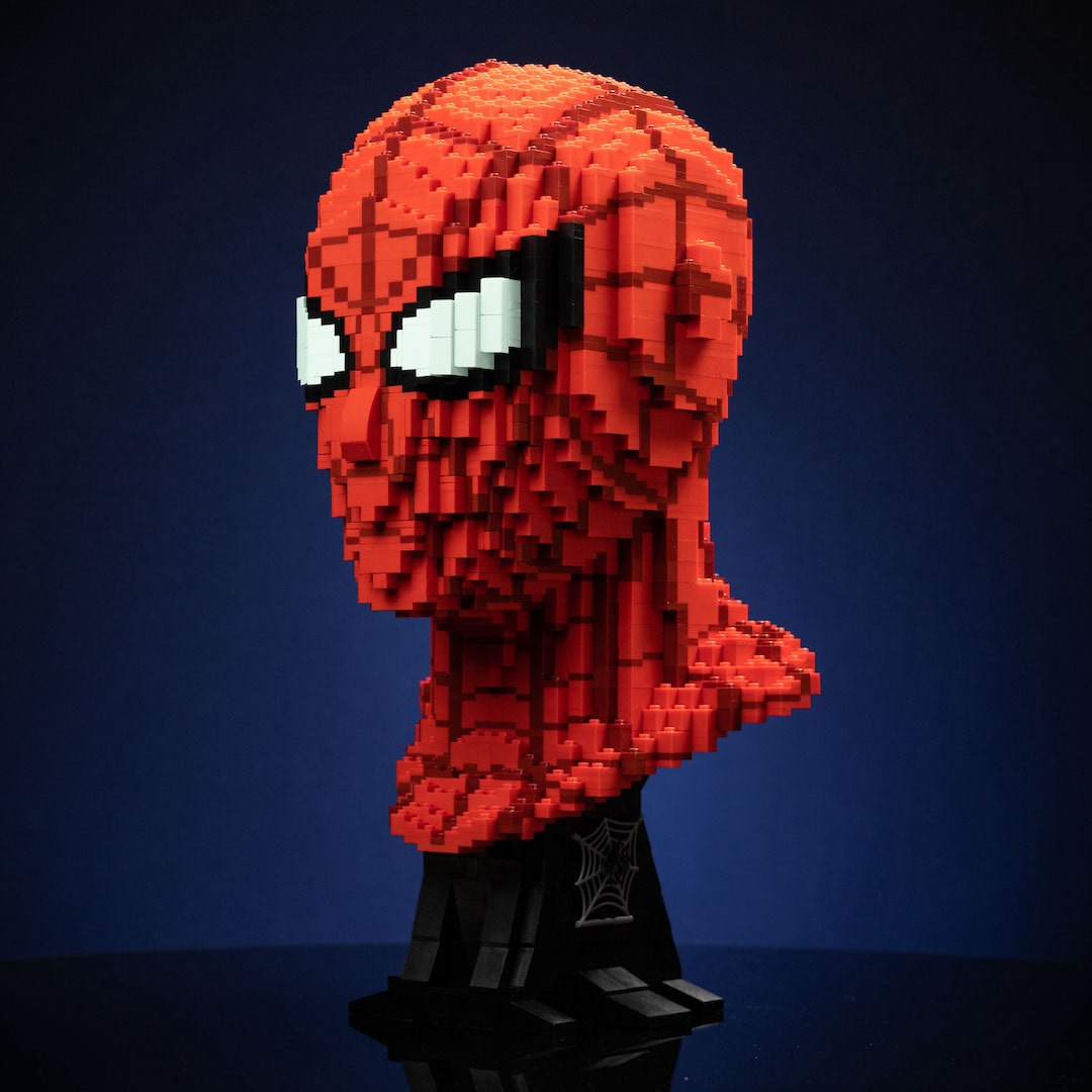 Peter (the Web Slinger) Life-Sized Bust made using LEGO parts