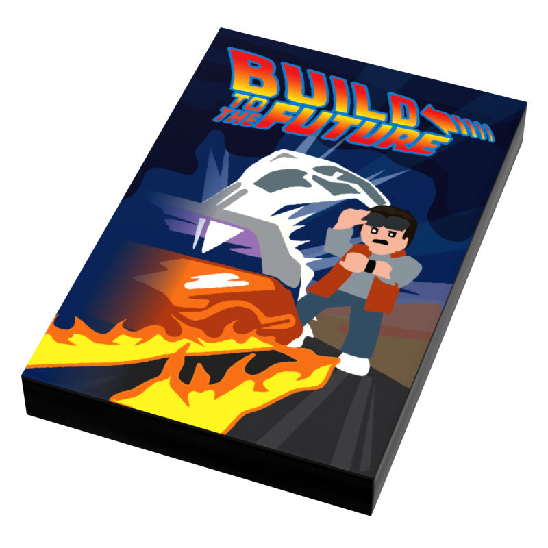 Build to the Future Movie Cover (2x3 Tile) made using LEGO parts - B3 Customs