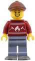 Man in Dark Red Ugly Christmas Sweater w/ Snow Shoes - LEGO City Minifigure (2024)