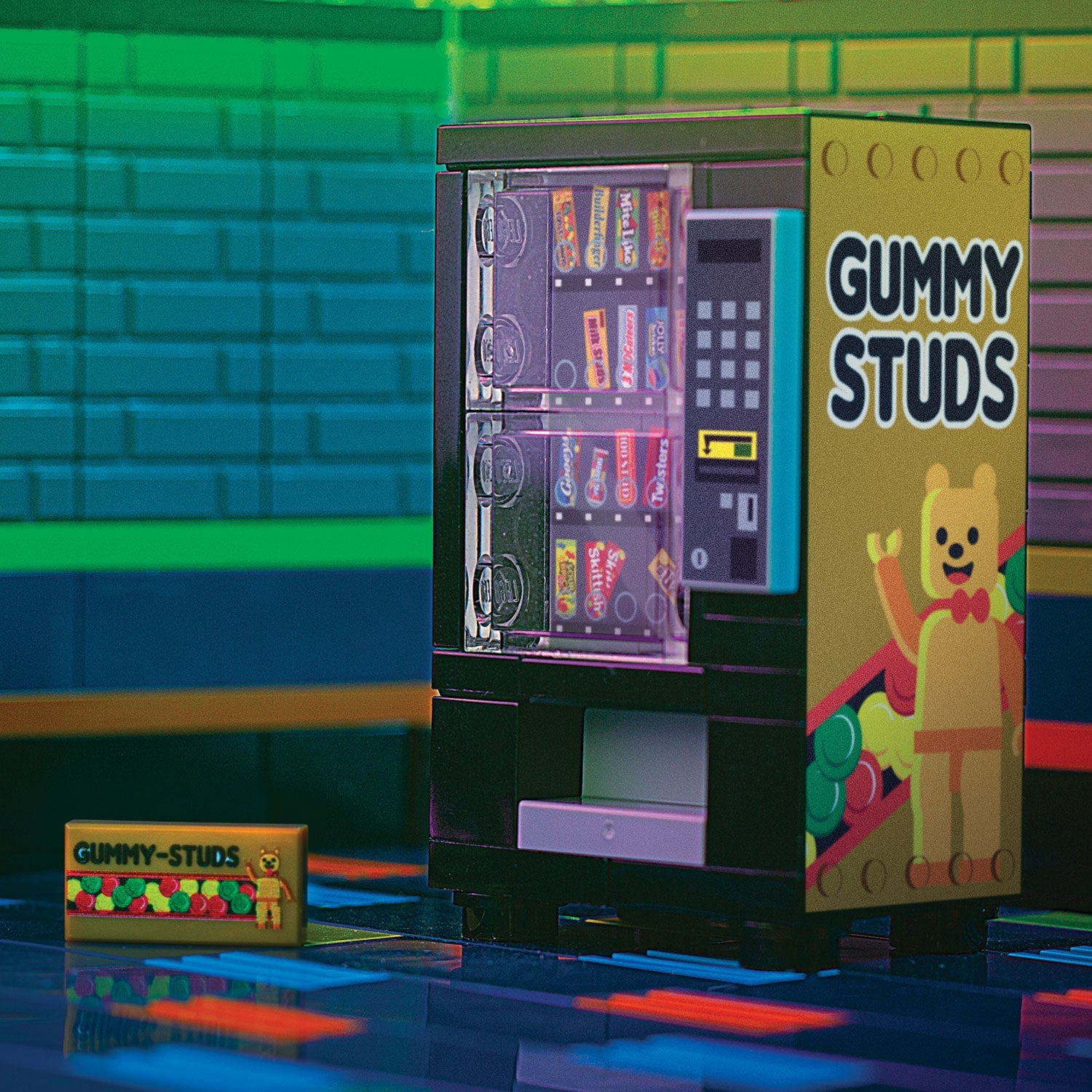 Gummy Studs Vending Machine made using LEGO parts - B3 Customs