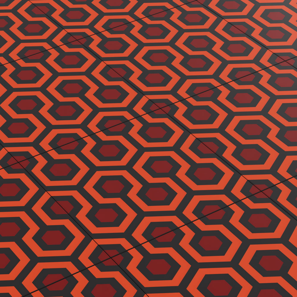 Horror Film Carpet (Shining) - Custom Printed 6x6 Tile made with LEGO part, B3 Customs
