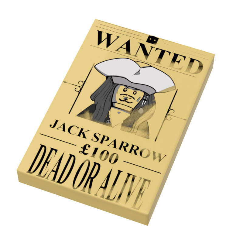 Jack Sparrow Wanted Poster (2x3 Tile) - B3 Customs