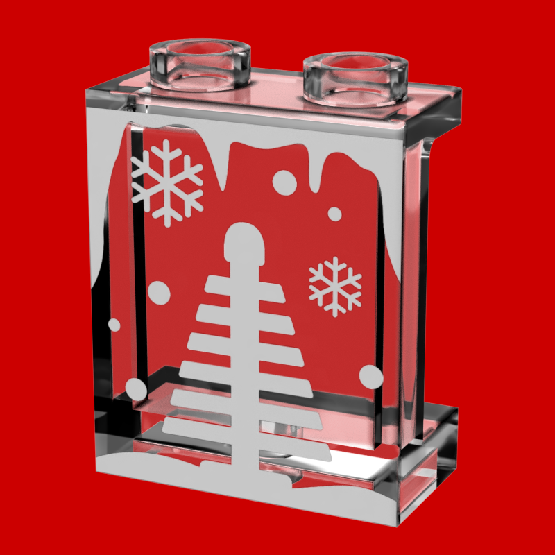 Winter Village Window with Christmas Tree 1x2x2 Panel - B3 Customs (Copy)