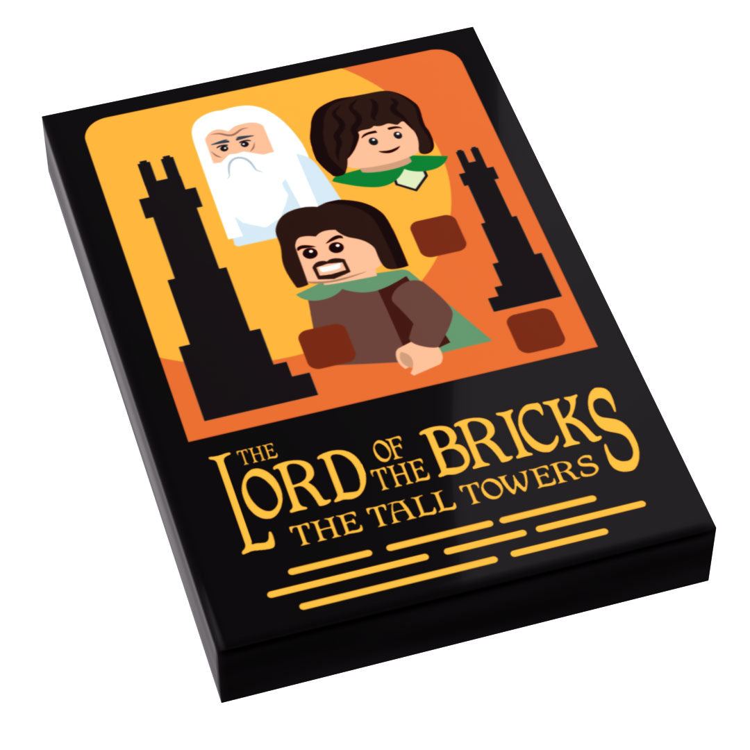 LOTR Lord of the Brick, Two Towers Movie Cover (2x3 Tile) - B3 Customs