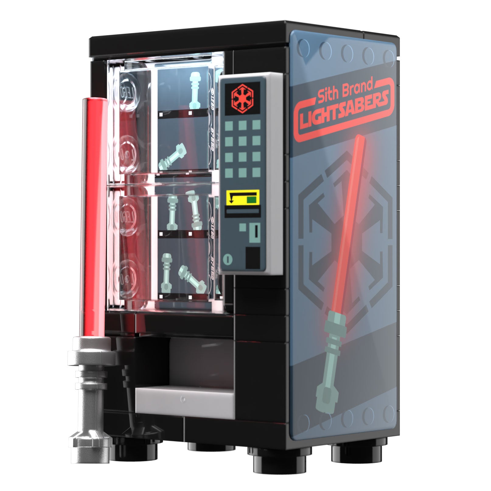 Sith Sabers Vending Machine Building Set made using LEGO parts - B3 Customs