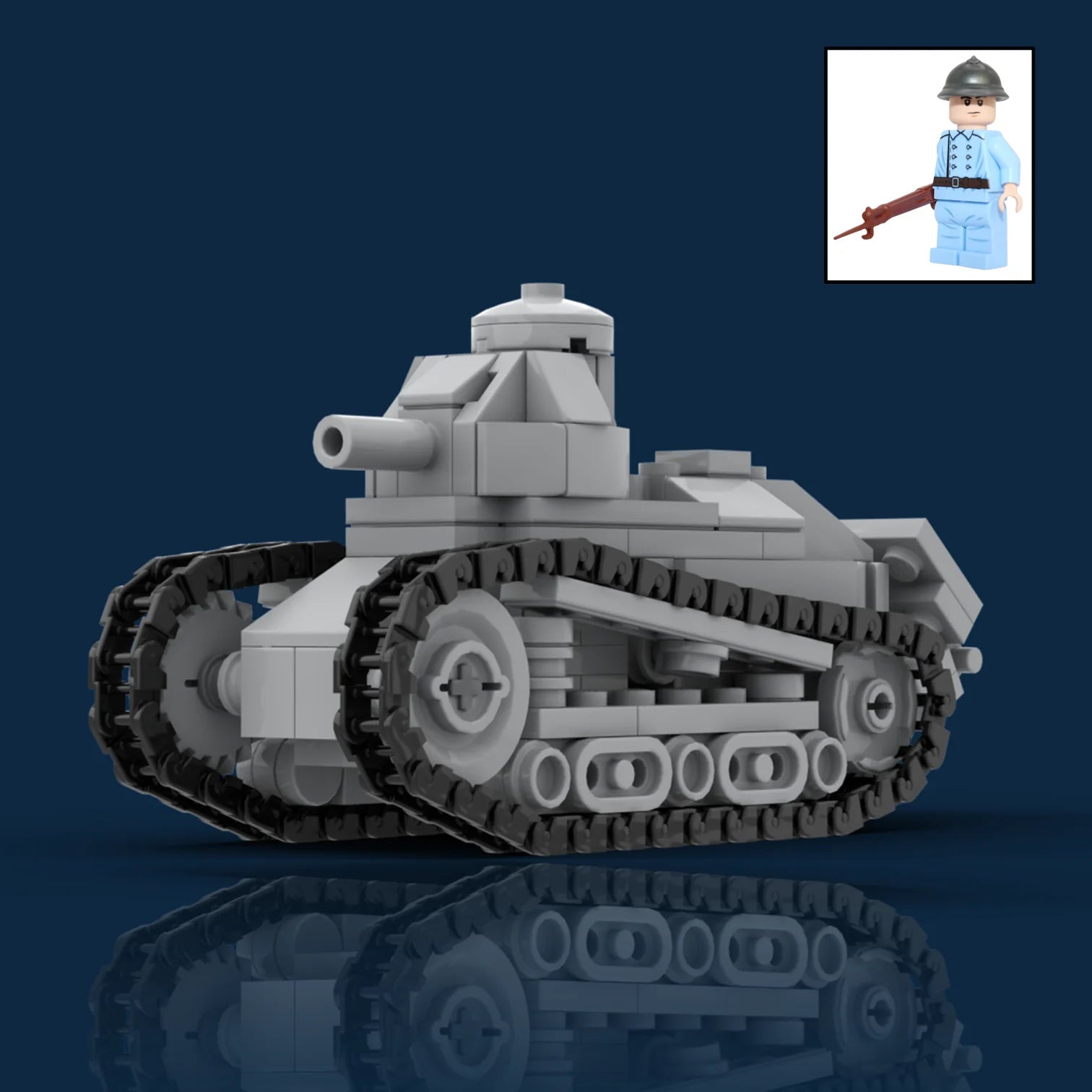 FT17 – WWI Light Tank with WWI French Soldier - Bricks at War