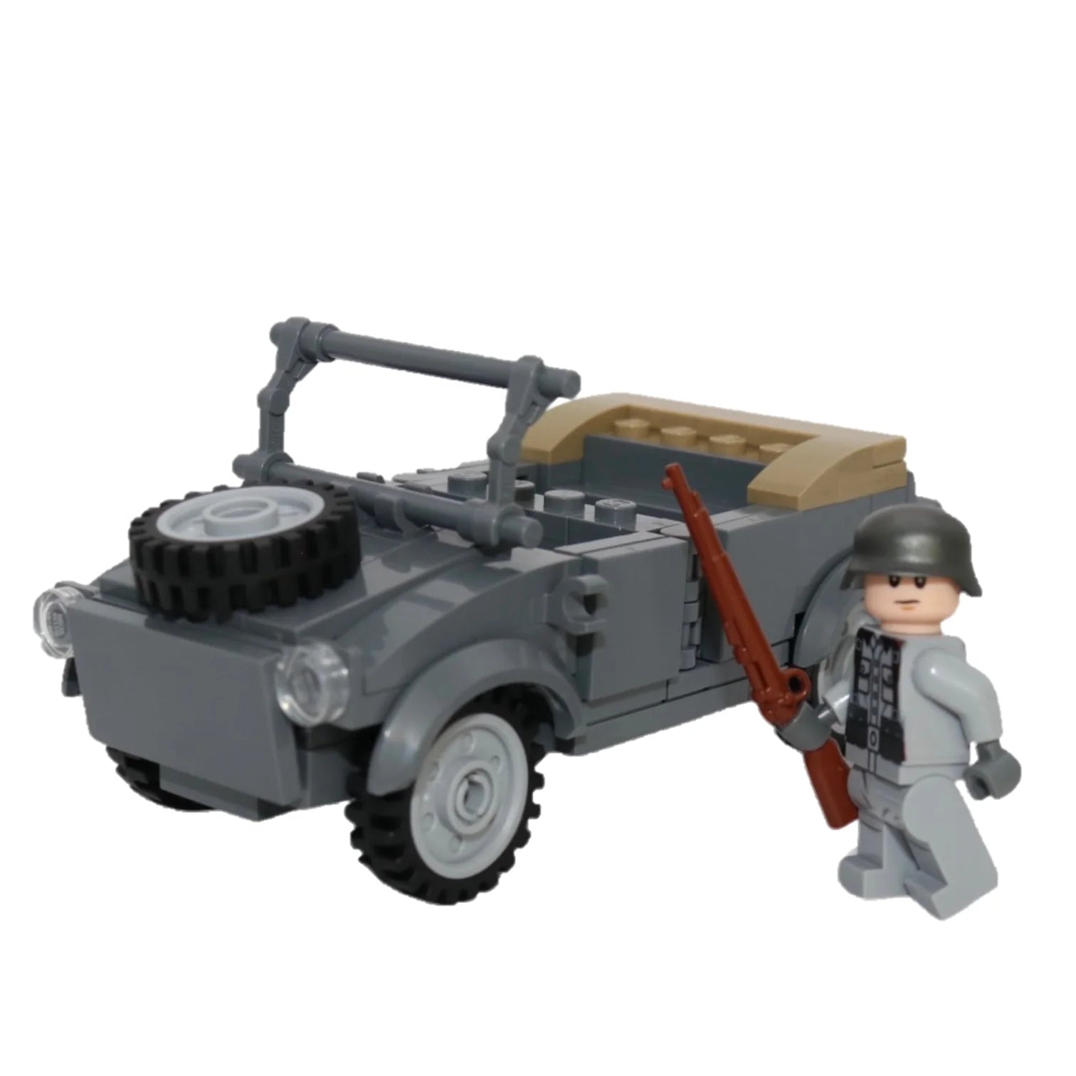 Kübelwagen - Utility Vehicle with WWII German Soldier Minifigure - Bricks At War