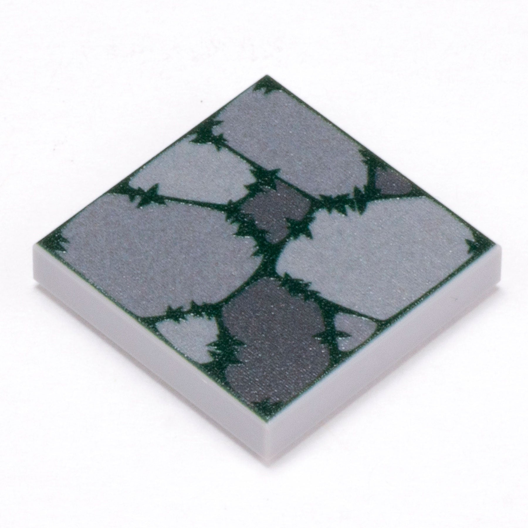 Cobblestone Flooring (Plant Overgrowth) - Custom Printed 2x2 Tile made using LEGO part
