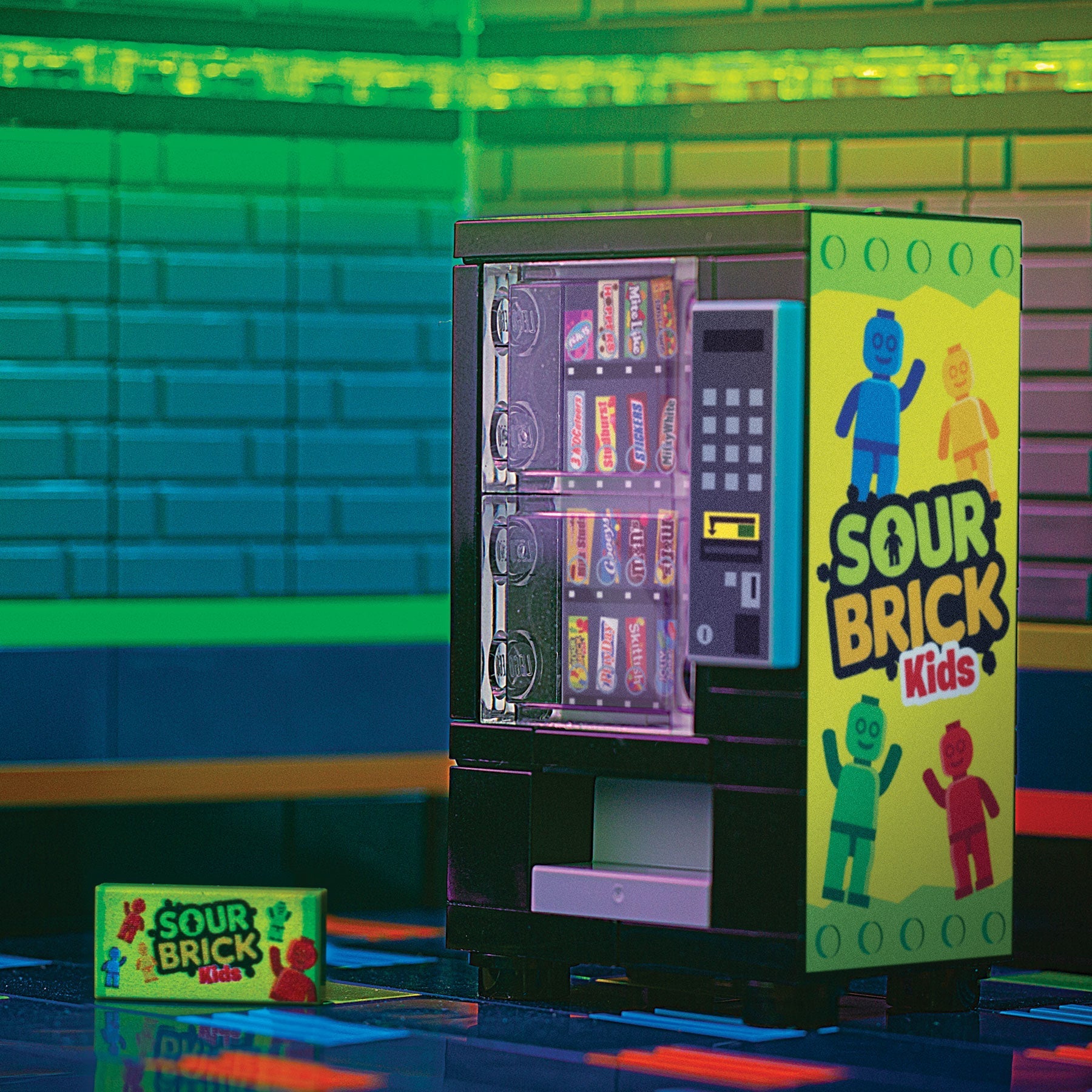 Sour Brick Kids - B3 Customs Candy Vending Machine made using LEGO parts
