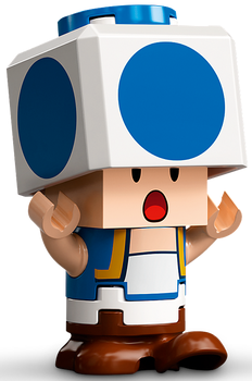 Blue Toad Surprised LEGO Super Mario Minifigure 2021 The Brick Show Shop
