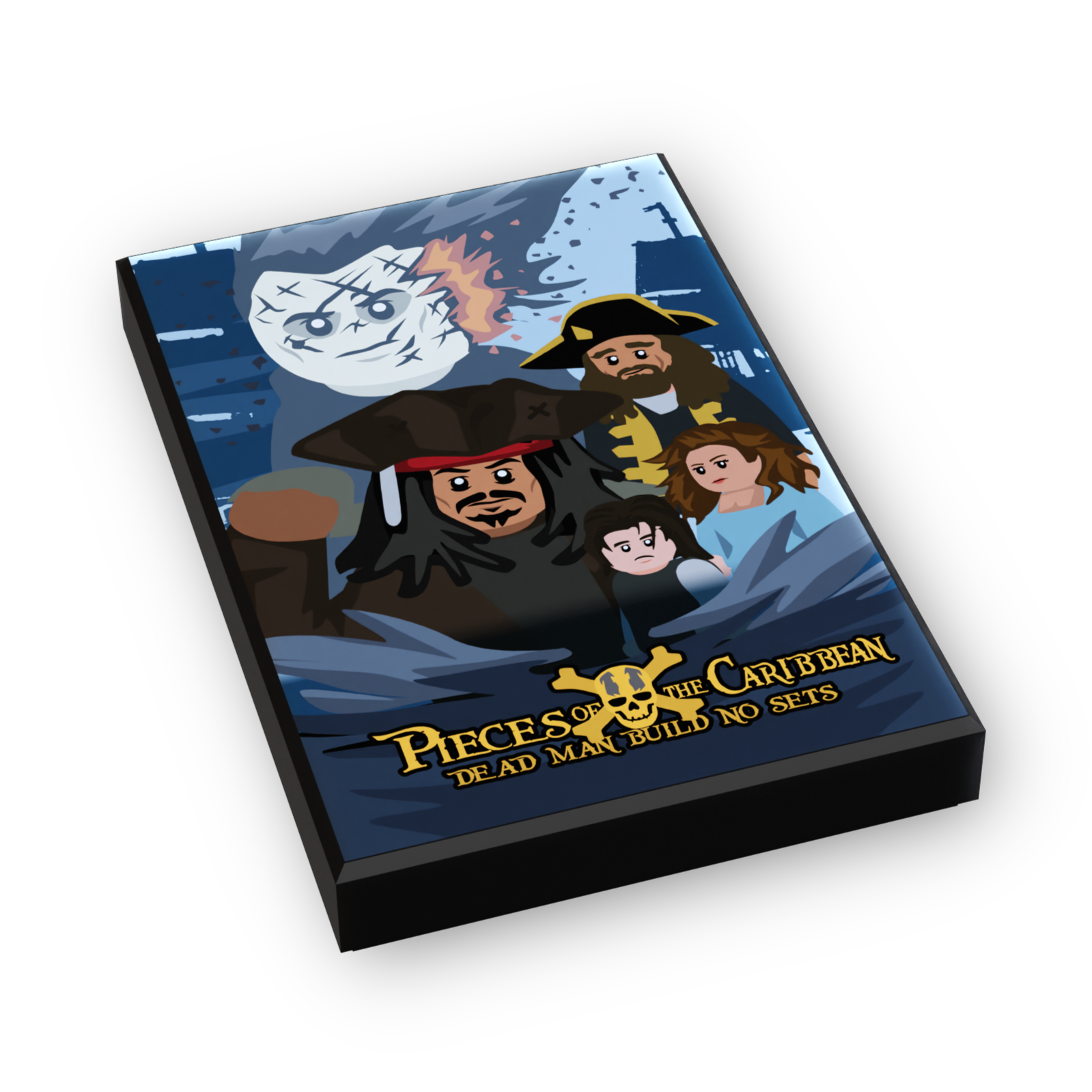 Pieces of the Caribbean: Dead Man Build No Sets Movie Cover (2x3 Tile) made using LEGO part