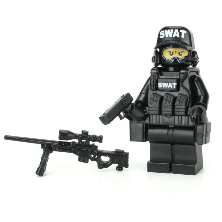 SWAT Police Sniper Minifig made with LEGO parts