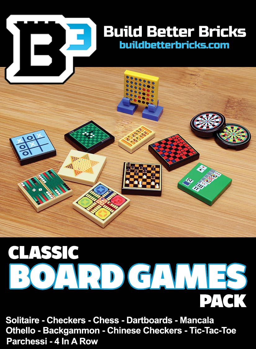 Classic Board Games Pack made using LEGO parts - B3 Customs