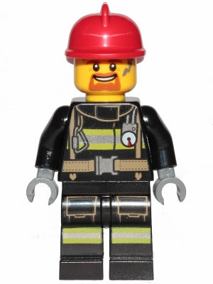 Firefighter (Red Helmet, Goatee) - LEGO City Minifigure (2020)