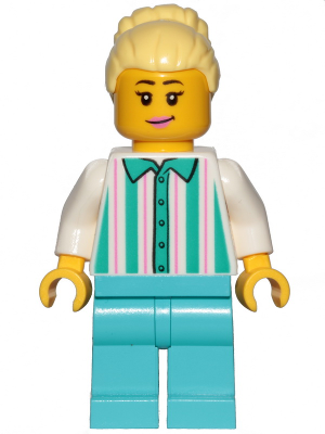Female Fairground Employee (Striped Shirt) - LEGO City Minifigure (2020)