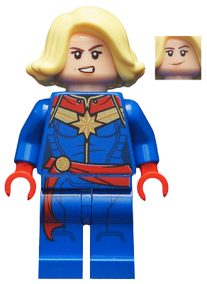Captain Marvel Bright Yellow Hair Red Hands LEGO Marvel