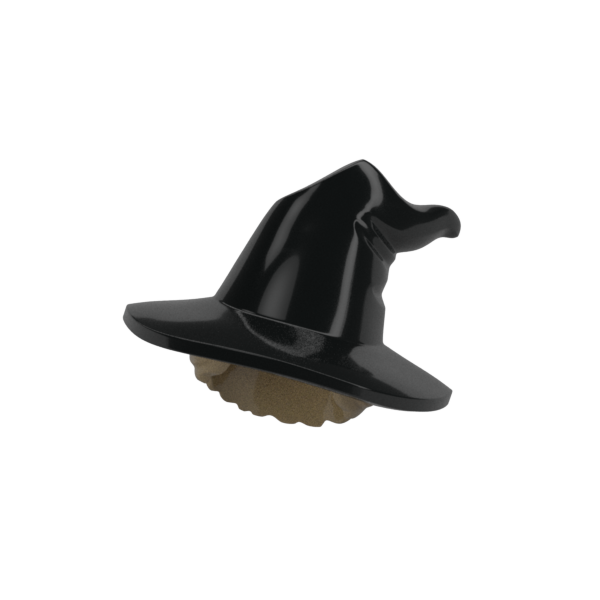 Black Witch/Wizard Hat w/ wig - Official LEGO® Part
