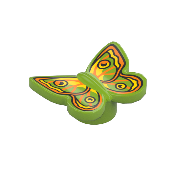 Butterfly Printed - Green Pattern - Official LEGO® Part