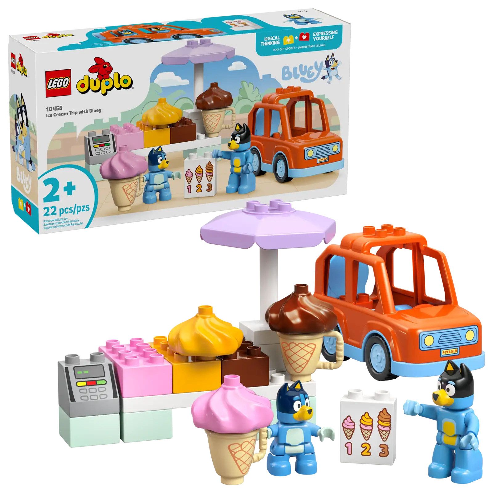 LEGO Duplo Bluey Ice Cream Trip with Bluey Set (10458)