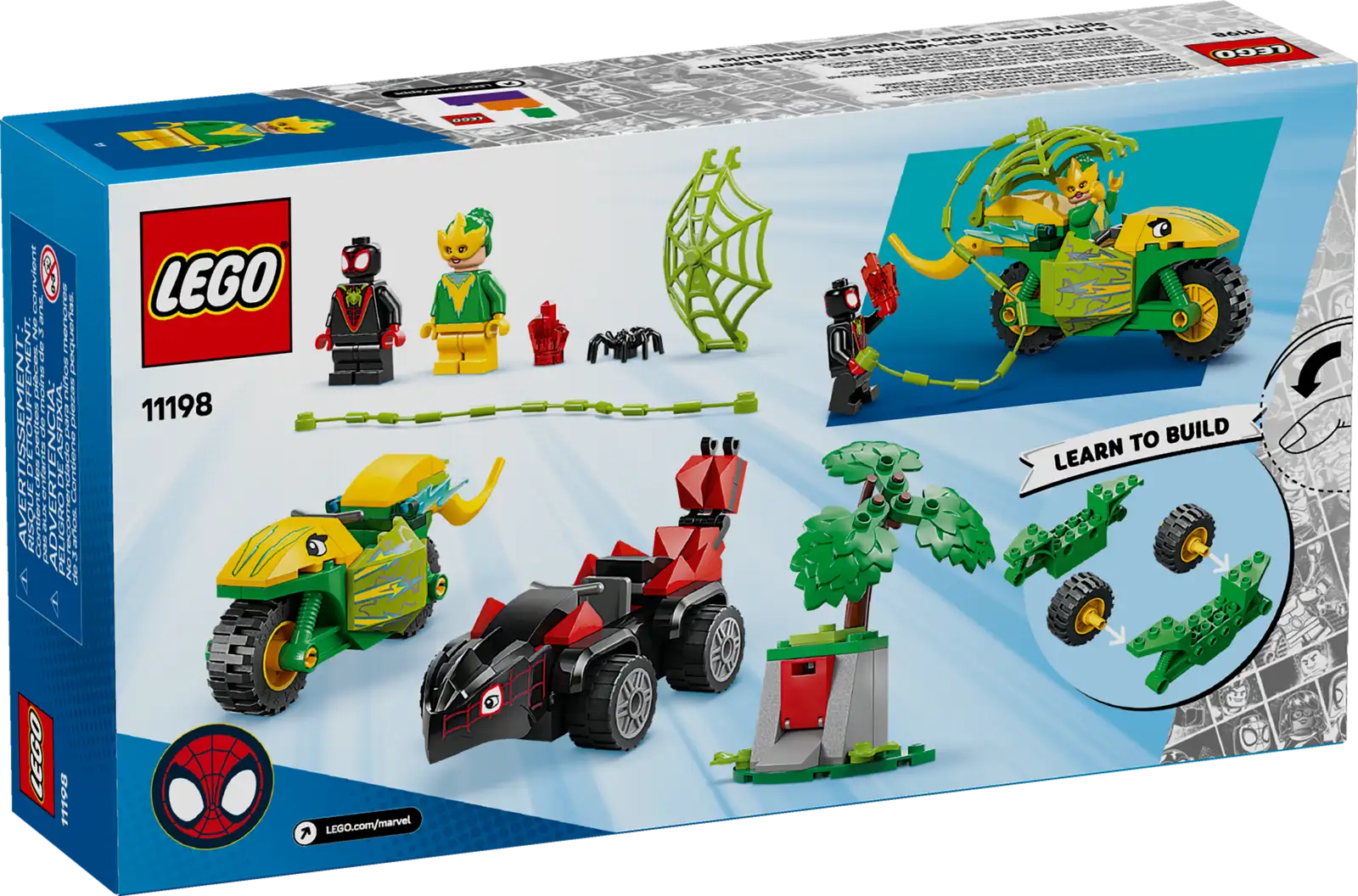 LEGO Marvel Spin and Electro Dinosaur Vehicle Chase Set (11198)