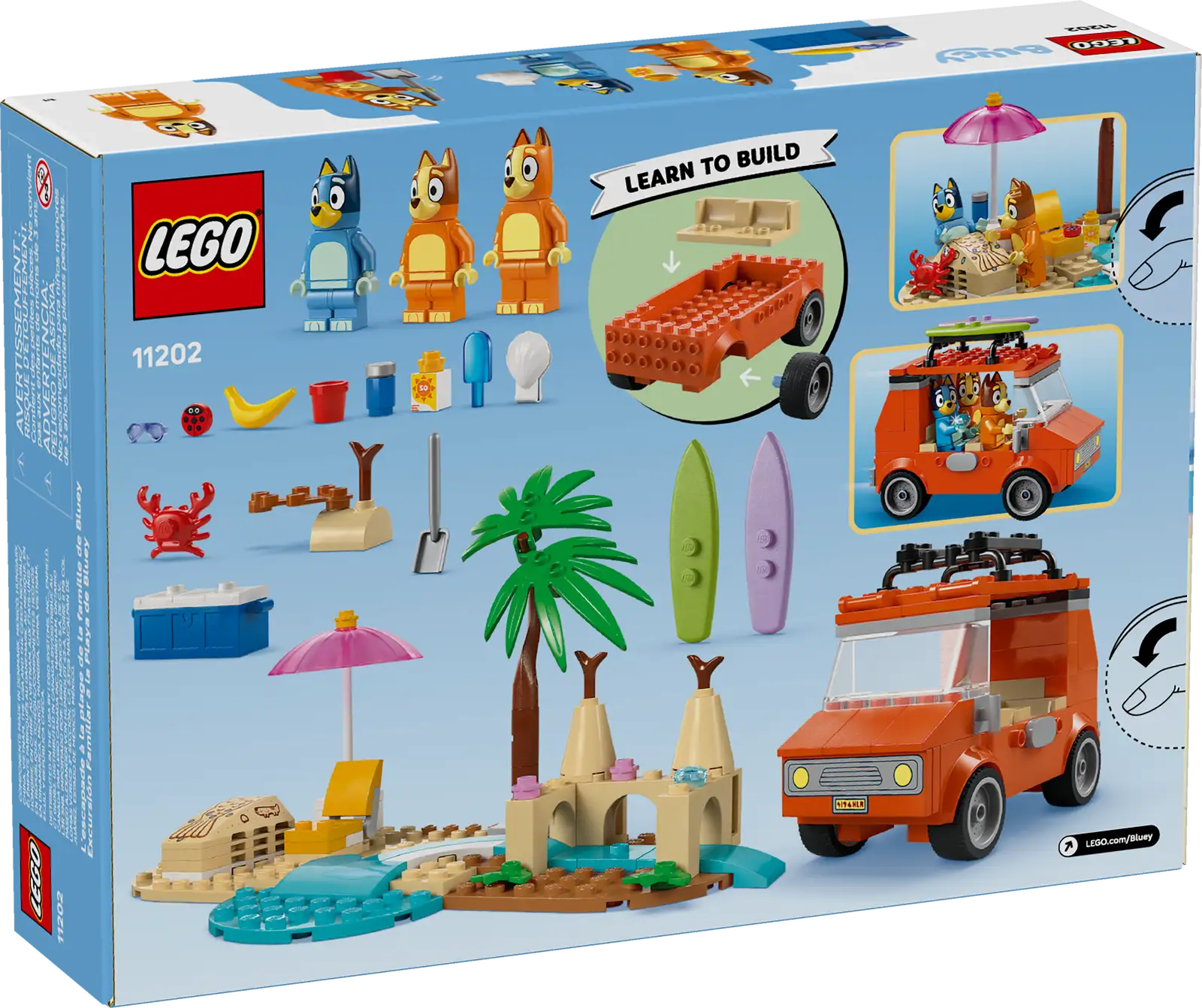 LEGO Bluey: Bluey's Beach & Family Car Trip Set (11202)