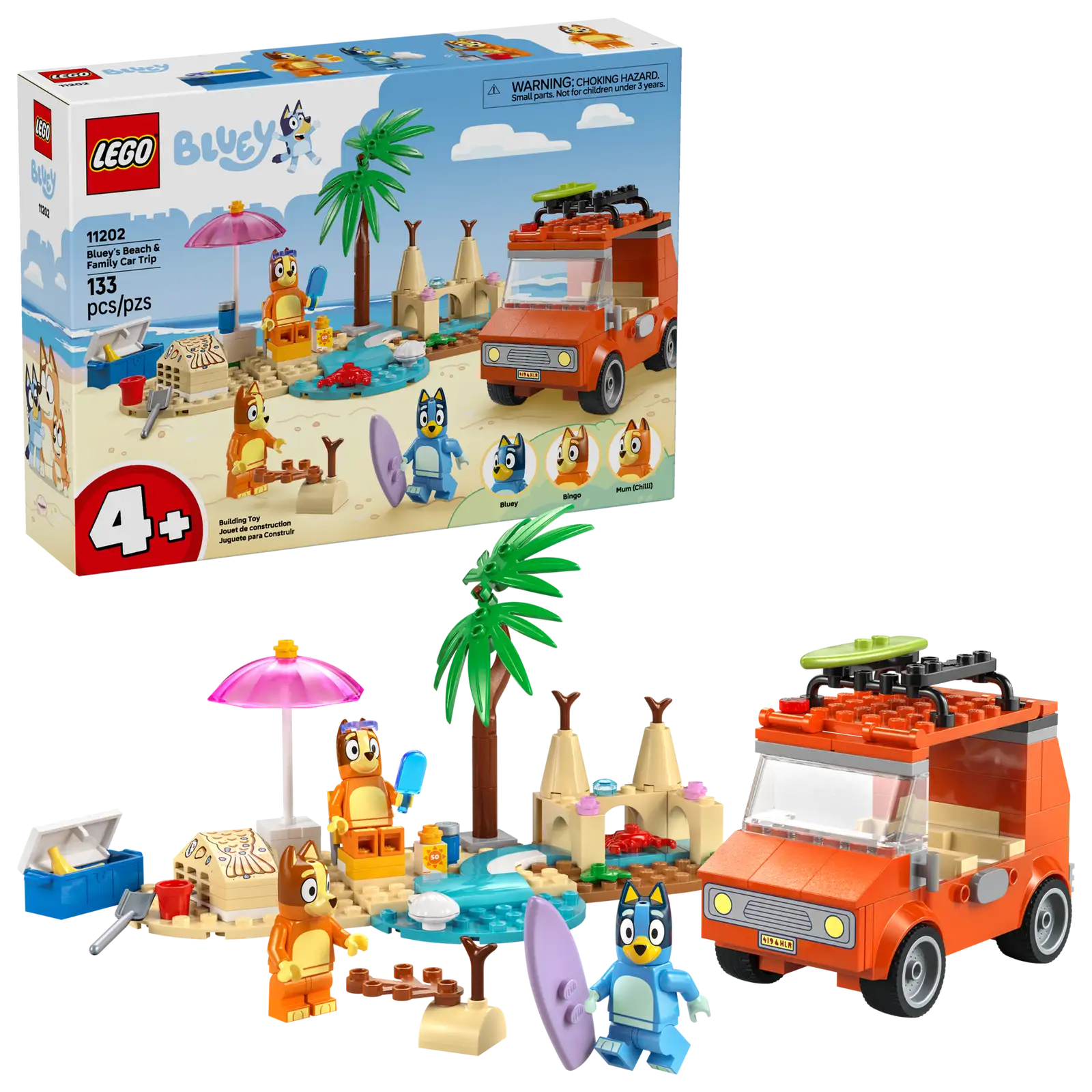 LEGO Bluey: Bluey's Beach & Family Car Trip Set (11202)