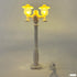 White Double Light-Up Lamp Post (Warm/Yellow Light) Battery with Cord