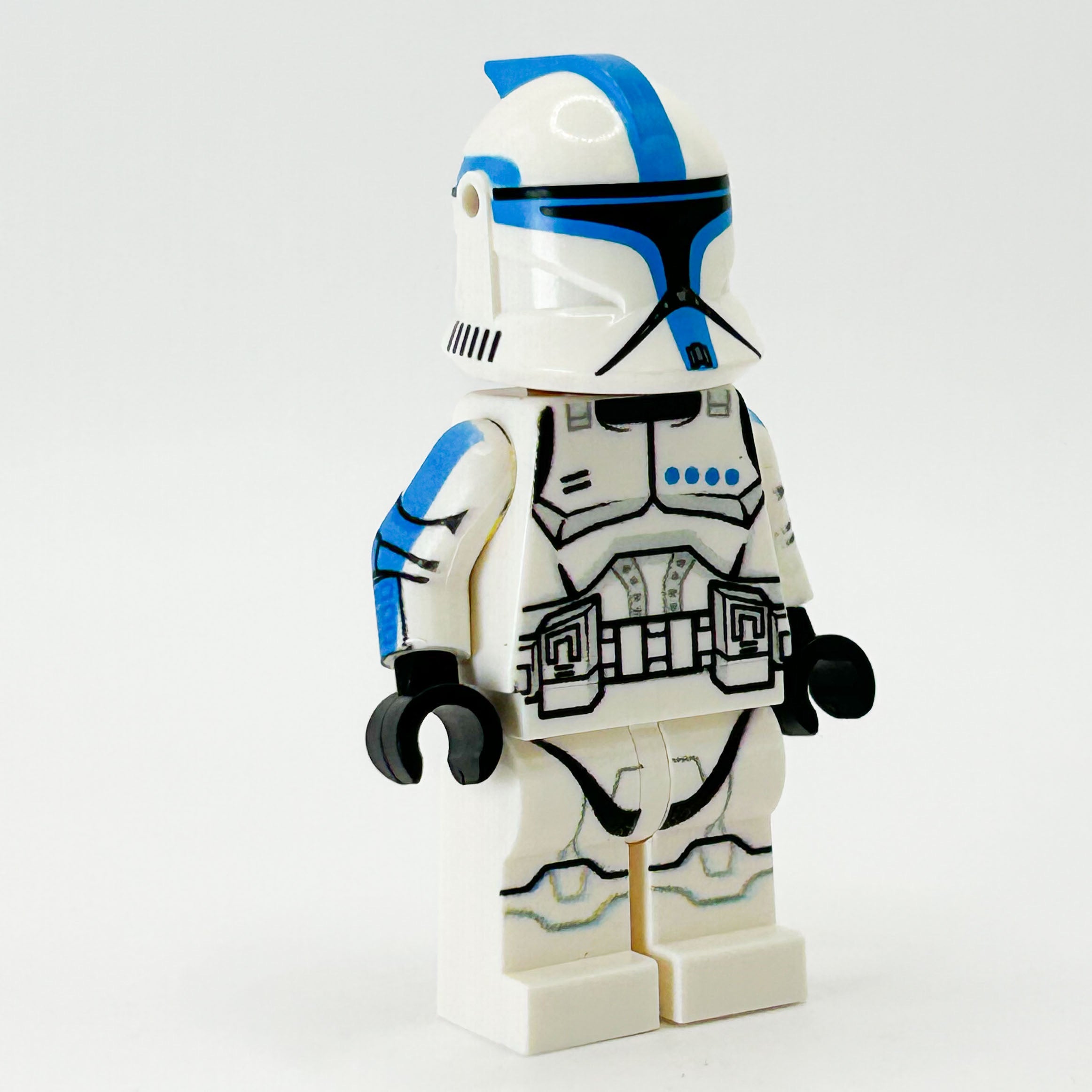 Custom Lieutenant Clone Trooper (Dark Azure, Phase 1) Minifig made using LEGO parts - B3 Customs