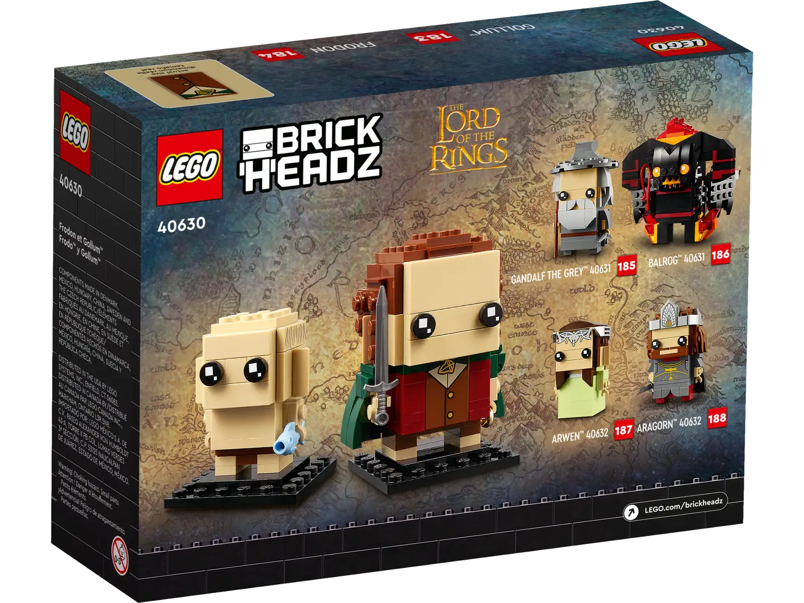 LEGO The Lord of the Rings  Frodo™ & Gollum™ BrickHeadz Set (40630)