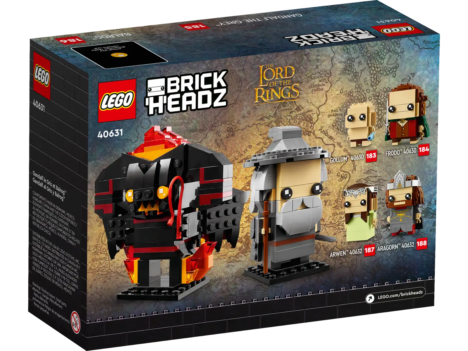 LEGO The Lord of the Rings  Gandalf the Grey™ & Balrog™ BrickHeadz Set (40631)