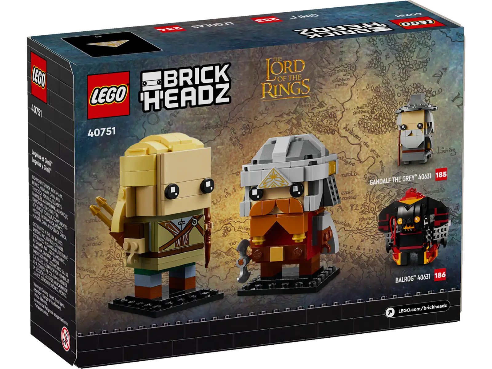 LEGO The Lord of the Rings  Legolas & Gimli™ BrickHeadz Set (40751)
