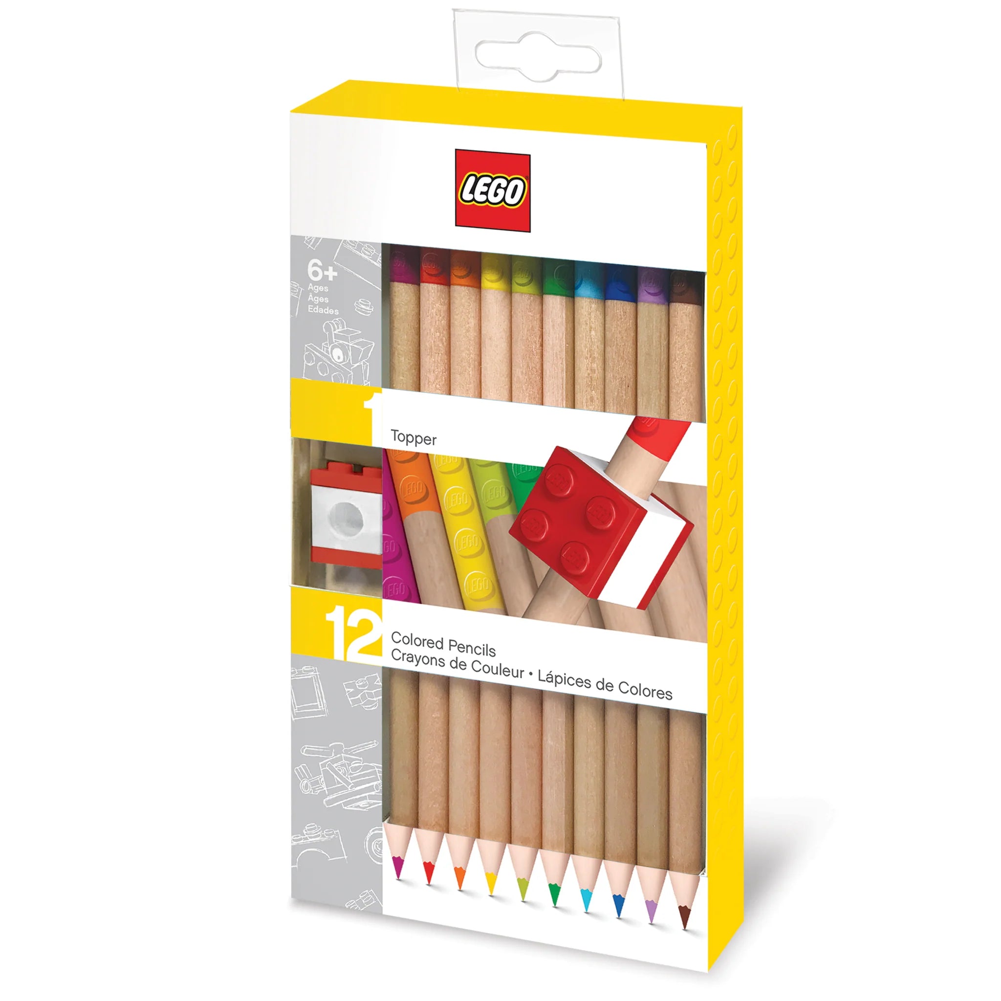 LEGO Iconic 12-Pack Colored Pencils with Topper