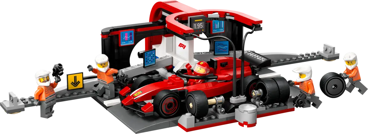 LEGO City F1 Pit Stop & Pit Crew with Ferrari Car Set (60443)