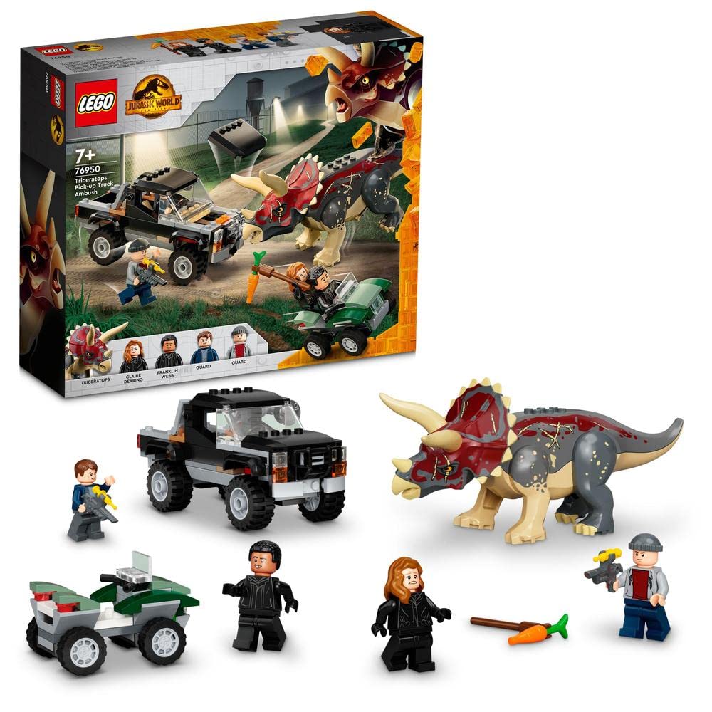 Triceratops Pickup Truck Ambush - LEGO Jurassic World Set (76950)