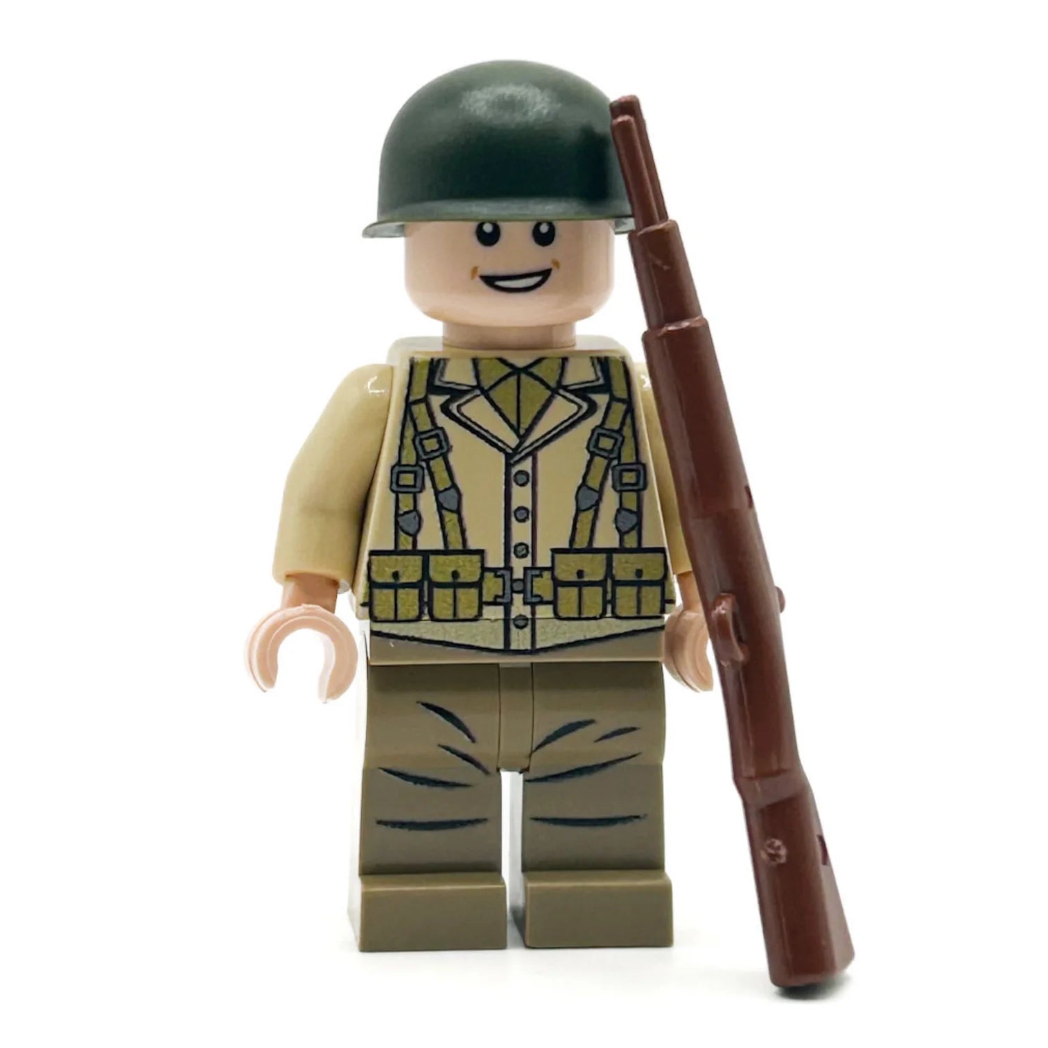 Custom WWII American Rifleman Soldier Minifig made using LEGO parts - Bricks At War