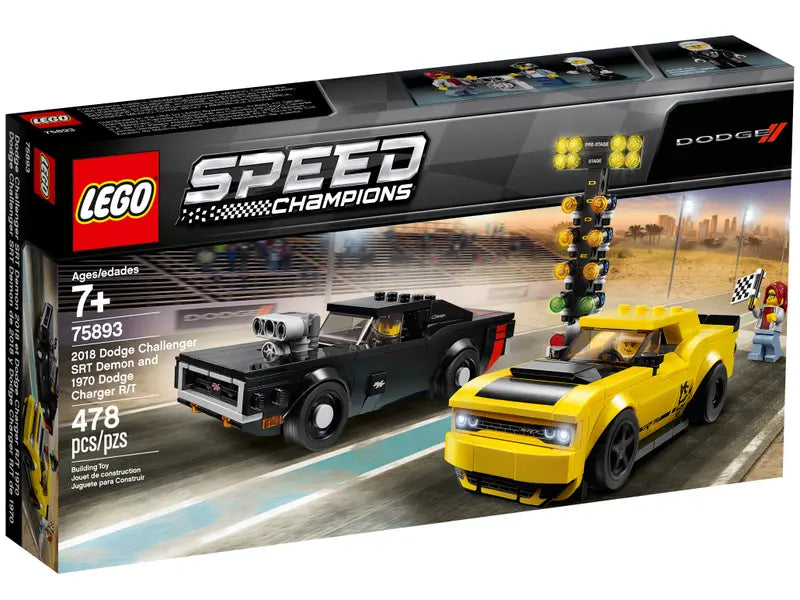 LEGO Speed Champions 2018 Dodge Challenger SRT Demon and 1970 Dodge Charger R/T Set (75893)