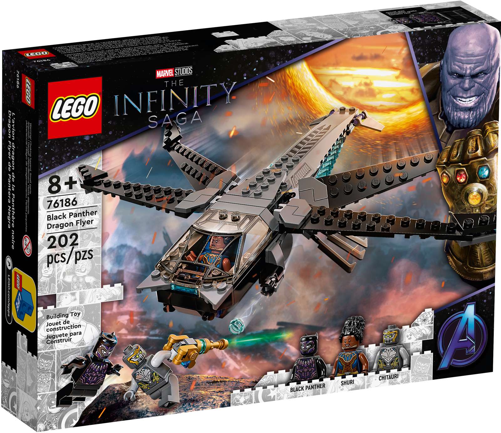 LEGO Marvel Black Panther Dragon Flyer Set (76186)
