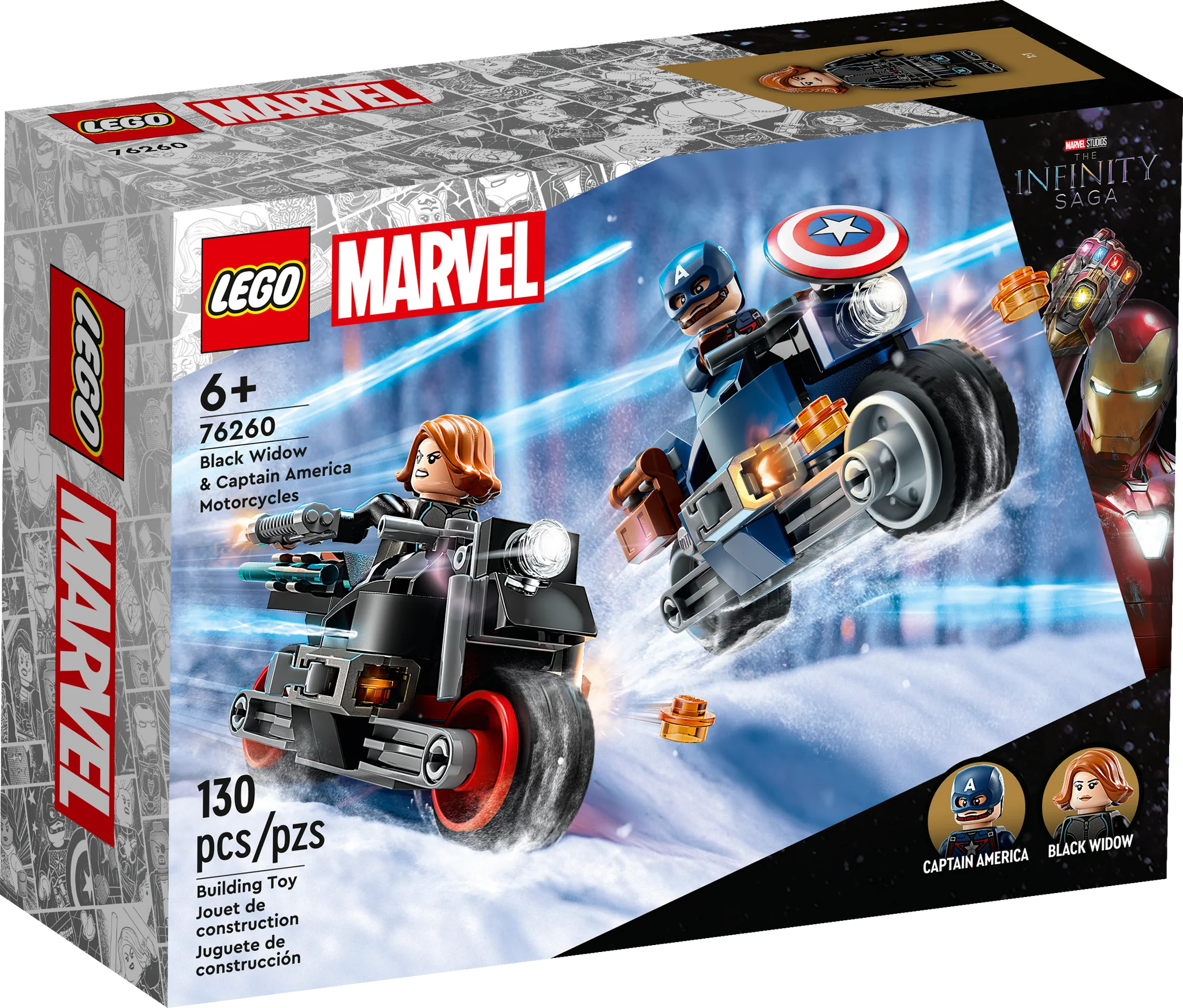 LEGO Marvel Super Heroes Black Widow and Captain America Motorcycles Set (76260)