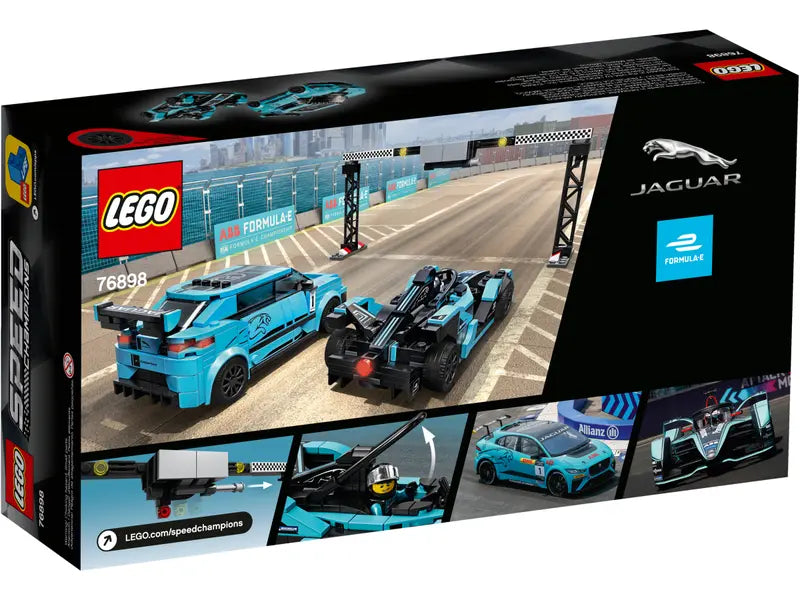 LEGO Speed Champions Formula E Panasonic Jaguar Racing GEN2 car & Jaguar I-PACE eTROPHY Set (76898)
