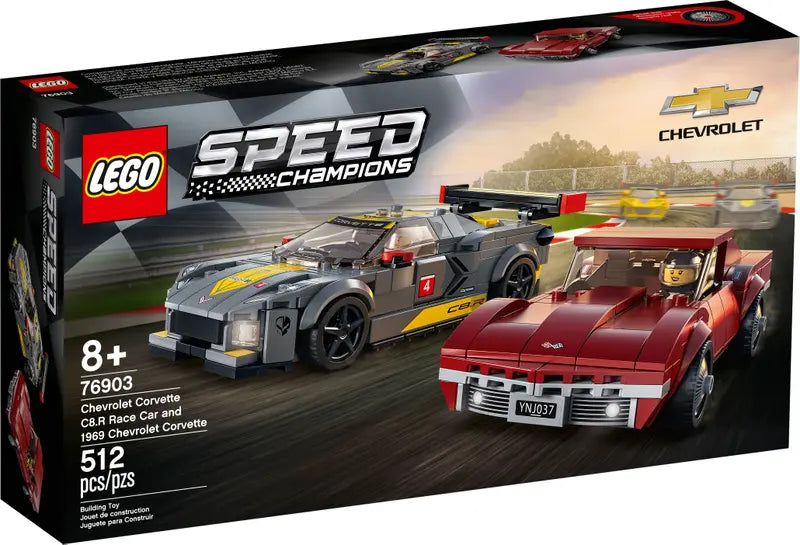 LEGO Speed Champions Chevrolet Corvette C8.R Race Car and 1969 Chevrolet Corvette Set (76903)