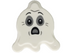 Cartoon ghost with a surprised expression on a white background